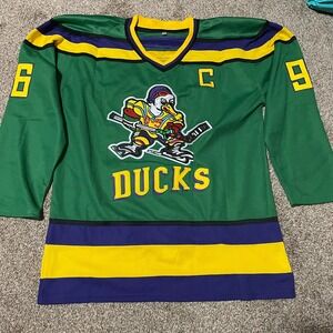 Charlie Conway 96 Mighty Ducks Movie Hockey Jersey Green XL District 5 Captain